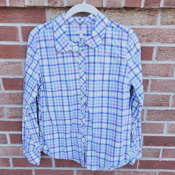 Talbots Button Up Shirt Women's Size Small Spring Plaid - Picture 1 of 6